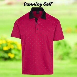 DUNNING NWT  GOLF FENTON JERSEY MENS POLO SHIRT COOLMAX ALL SEASON POPPY  XL